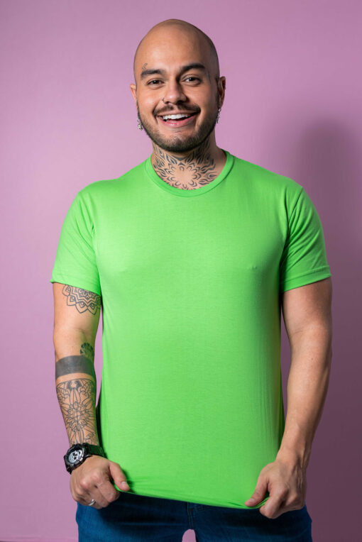 Camiseta Verde Limão Algodão ou Poliéster – KG Camisetas
