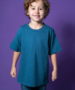 Camiseta Algodão Infantil Azul Petróleo